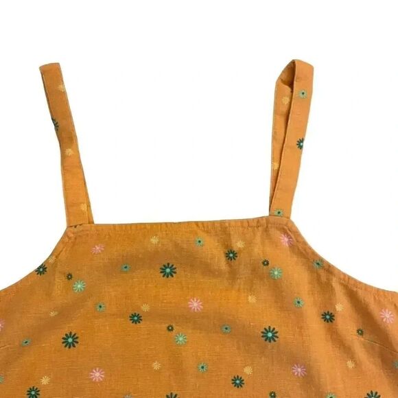 2 for $30 Abound Orange WOVEN CAMI ASTERISK FLORAL:Retro Linen Crop Tank Top XS - Picture 3 of 10